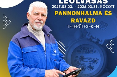 Aknás lakossági vízmérő leolvasás Pannonhalmán és Ravazdon